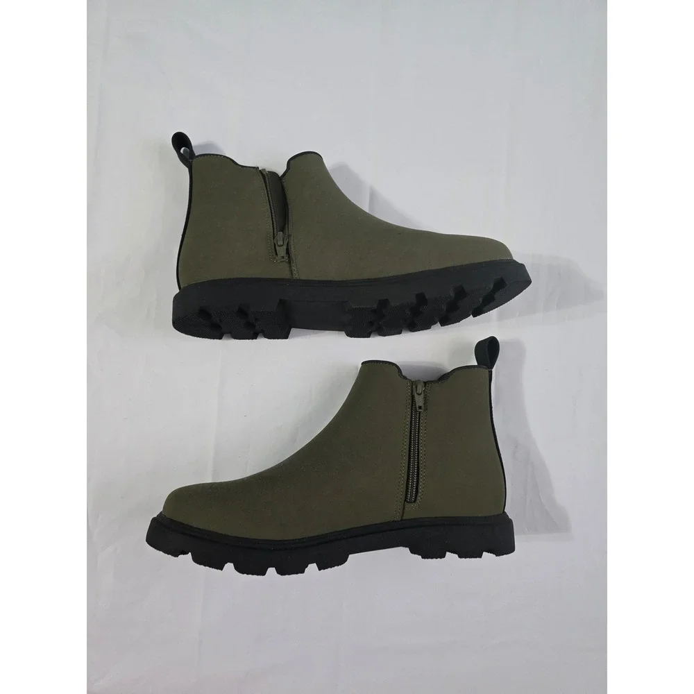 Sonoma Goods For Life Boys Rovie Olive Green Chelsea Ankle Boots Size 6 NWOT